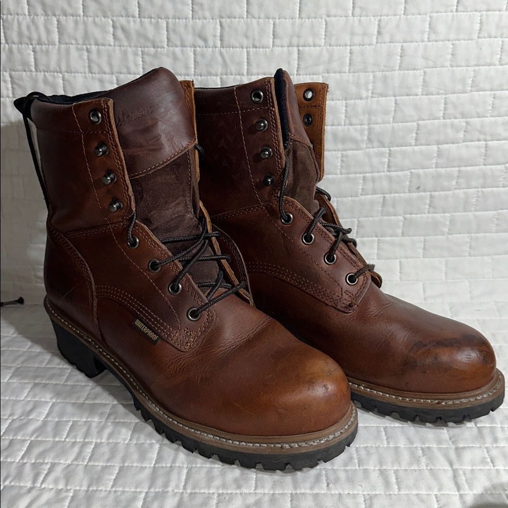 Masterson Brown Leather Lace-Up Boots RB3660
